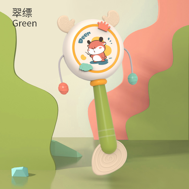 國(guó)潮吉寶寶撥浪鼓嬰兒可啃咬牙膠搖鈴兒童大(dà)波浪鼓手搖鼓玩具